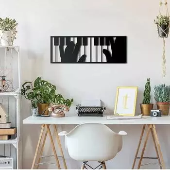 1 шт. Металлическое настенное искусство «Время пианино» – железные поделки, вдохновленные музыкой, элегантный настенный декор в виде пианино для стильного украшения дома светло-серый