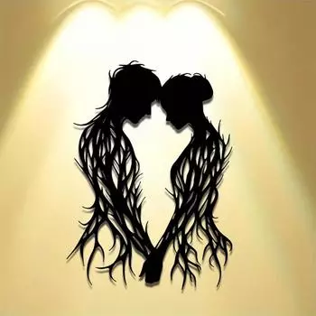 1 шт. Металлическое настенное украшение для влюбленных, романтический контурный дизайн с сердечками, подходит для дома, двора, свадьбы, Дня матери TY7357 разноцветный