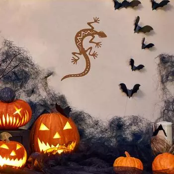 1 шт. Металлическое настенное украшение в виде геккона - Оживите свои стены с помощью этого 3D-арта в виде ящерицы. Стильные металлические скульптуры для декора стен в комнатах. светло-серый