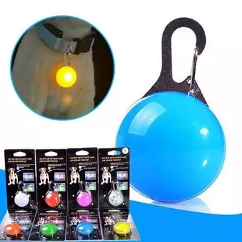 1 шт., мигающий светодиодный анти-потерянный кулон для собак, круглый ошейник с клипсой, товары для домашних животных зелёный