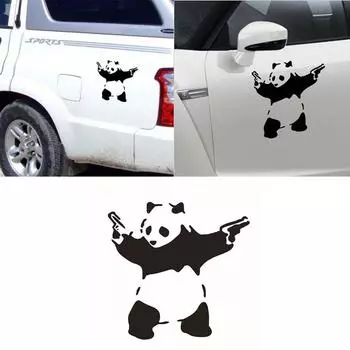 1 шт., милая автомобильная резная наклейка с изображением панды, водонепроницаемая наклейка на дверь