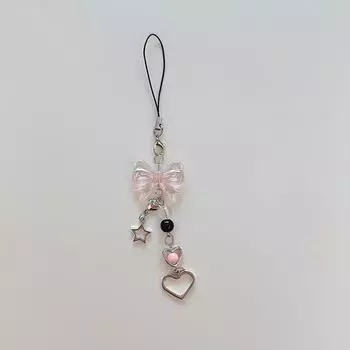 1 шт. Милая бабочка, бусина ручной работы, милая девушка, брелок для ключей для IP 11 камеры, кавайный Y2K Love, пятиконечная звезда, телефонные подвески, кулон