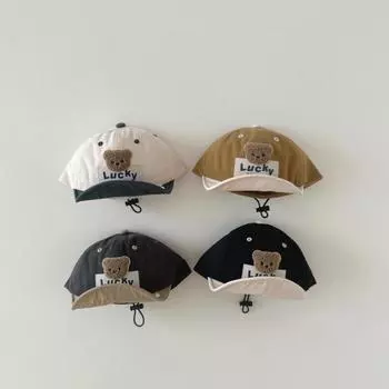 1 шт., милая бейсболка для малышей для мальчиков и девочек, модная кепка с козырьком с рисунком медведя для детей, мягкая солнцезащитная шляпа для путешествий на весну и лето