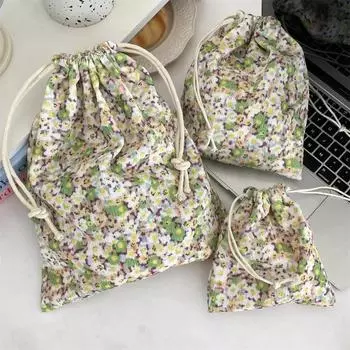 1 шт. Милая цветочная сумка для хранения на шнурке, женская сумка для хранения носков, милая косметичка, рождественский подарок, конфеты, ювелирные изделия, органайзер, чехол S 14X16cm