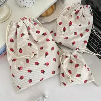 1 шт. Милая цветочная сумка для хранения на шнурке, женская сумка для хранения носков, милая косметичка, рождественский подарок, конфеты, ювелирные изделия, органайзер, чехол S 14X16cm