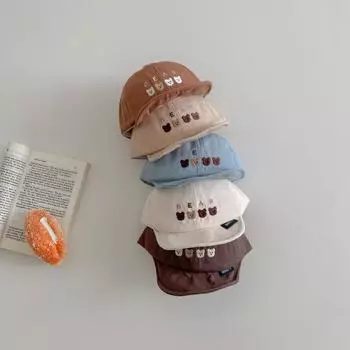 1 шт., милая детская бейсболка для мальчиков и девочек, корейская модная кепка с козырьком с рисунком медведя для малышей, весенне-летняя дорожная солнцезащитная шляпа