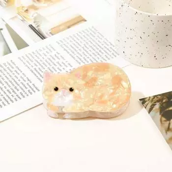 1 шт. Милая и милая мультяшная оранжевая кошка кукла котенок заколка для волос высококачественный акрил заколка-краб для волос затылок скрученные волосы зажим-акула