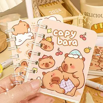 1 шт. Милая Капибара A7 спиральный творческий блокнот мультфильм канцелярские принадлежности школьный дневник мини-блокнот книга