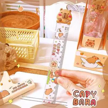 1 шт. Милая капибара прямая линейка кавайные канцелярские принадлежности смешной чертеж офис школа измерительный чертеж