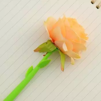 1 шт. Милая кавайная гелевая ручка в виде цветка розы, офисные школьные принадлежности, канцелярские принадлежности, креативная милая симпатичная мягкая ручка Ink ColorBlack