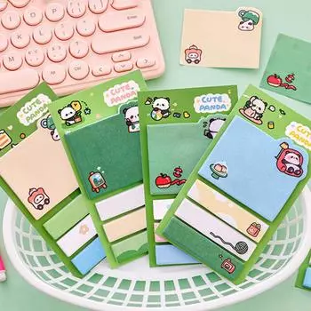 1 шт. Милая кавайная панда бумажные липкие заметки креативный блокнот блокноты офис школьные канцелярские принадлежности клейкие наклейки украшения