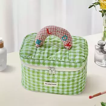 1 шт. Милая контрастная по цвету нежная косметичка-ведро для женщин для путешествий на открытом воздухе зелёный
