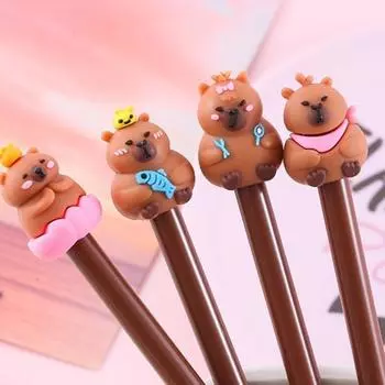 1 шт. Милая креативная гелевая ручка Kapibala, мультяшная кавайная канцелярия, школьные принадлежности, милый симпатичный мультфильм Ink Color:Black