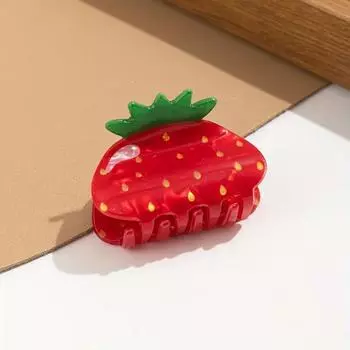 1 шт. милая маленькая заколка для волос в виде клубники мини-заколка для волос с полуприподнятой прической модная заколка для волос в виде конского хвоста женская повседневная праздничная вечерняя аксессуар для волос