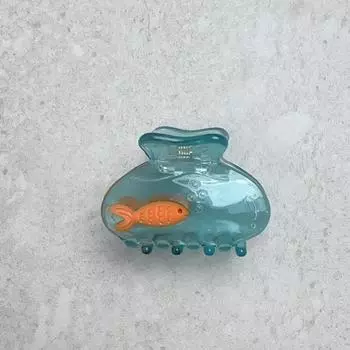 1 шт. Милая маленькая золотая рыбка в корейском стиле, средний зажим-акула полузахват, летний прохладный зажим на затылок