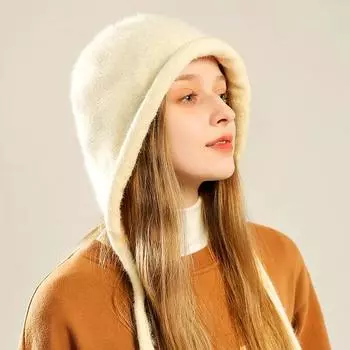 1 шт. Милая модная теплая шапка с искусственным мехом для защиты ушей, мягкая утолщенная защита от холода