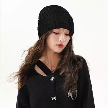 1 шт. Милая модная вязаная шапка зимняя теплая однотонная уличная велоспорт шерстяная ворсовая шапка мягкая ветрозащитная