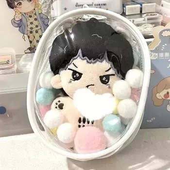 1 шт. Милая мультяшная кукольная сумка для хранения ключей ПВХ прозрачная таинственная коробка утолщенный кошелек девочка дети кавайная игрушка кукла подарочная сумка as picture