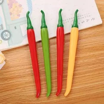 1 шт., милая мультяшная ручка Kawaii, перец чили, овощи, школьные и офисные гелевые ручки, канцелярские принадлежности Black