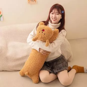 1 шт. Милая плюшевая игрушка в виде толстой собаки, мягкая кавайная подушка в виде щенка из мультфильма, обнимающаяся кукла, подарок на день рождения для детей 76cm белый