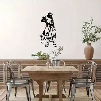 1 шт. Милая подвесная картина с щенком, элегантный металлический декор, идеально подходит для садовых стен, красивое украшение для свадьбы и вечеринки светло-серый