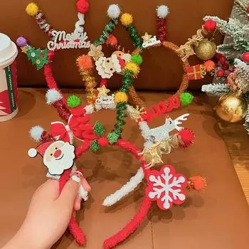 1 шт. Милая повязка на голову Merry Chritmas Рождественская вечеринка сувениры Рождественская витая повязка на голову Санта Клаус Xmax Tree аксессуары для волос