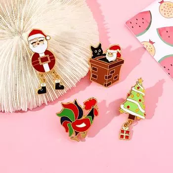 1 шт., милая рождественская елка, веселый мультяшный значок, Рождественская брошь, подарки, одежда для женщин и мужчин