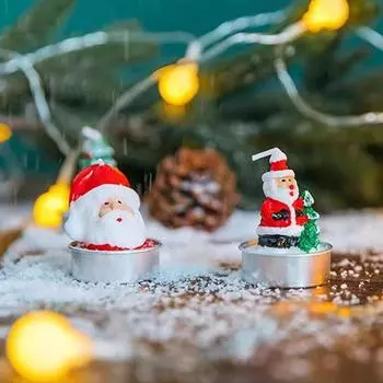 1 шт. Милая рождественская свеча для домашнего декора, ужина, вечеринки, подарка, восковая мультяшная форма