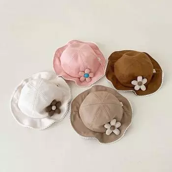 1 шт., милая шляпа-ведро для маленьких девочек, эстетичная модная цветочная серия, шляпа-рыбак для маленькой девочки, весна-лето, мягкая шляпа от солнца