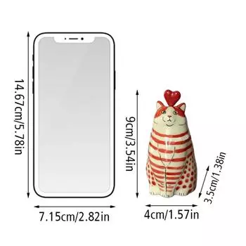 1 шт., милая смоляная ваза для кошек в горошек, ваза в форме кошки, ваза для кошек, крошечные вазы с животными, забавные красный