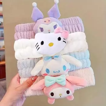 1 шт. Милая спа-повязка на голову для умывания лица, плюшевая повязка на голову, милая и эластичная спа-повязка на голову для макияжа синий