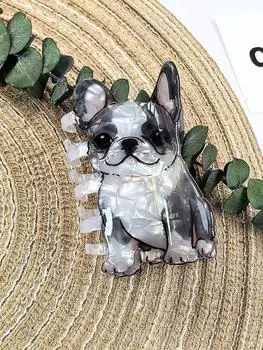 1 шт. милая средняя заколка для волос с животным, кудрявый щенок сиба-ину корги, акриловый зажим-краб, мультяшная заколка для волос, заколка-пан, заколка-акула для волос