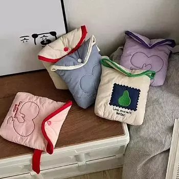 1 шт. Милая студенческая сумочка для помады для девочек, корейская модная сумка для хранения гигиенических салфеток, портативная сумка большой емкости для ключей и монет розовый