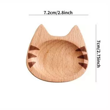 1 шт. Милая тарелка для приправы в виде кота, блюдо для соуса для пельменей, японский вкус, бук, мультяшная древесина, креативная домашняя кухня, предметы первой необходимости