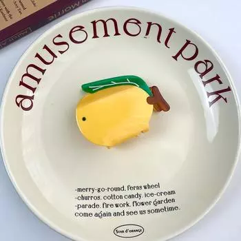 1 шт. милая заколка для волос с фруктами, контрастная оранжевая груша яблоко зажим-краб, зажим-акула, простая заколка для волос, зажим для хвостика с высоким темпераментом