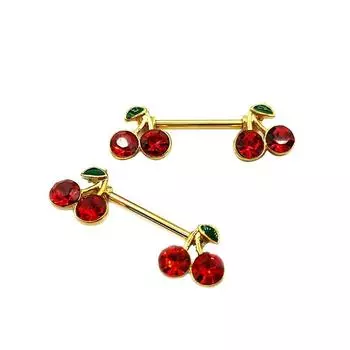 1 шт., милое кольцо для груди с вишневым цирконием для женщин, украшение для пирсинга тела, сексуальное металлическое кольцо для сосков, украшение для пирсинга груди