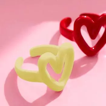 1 шт. Милое модное кольцо из смолы с сердечком в винтажном стиле, ювелирные изделия, аксессуары для женщин, кольцо