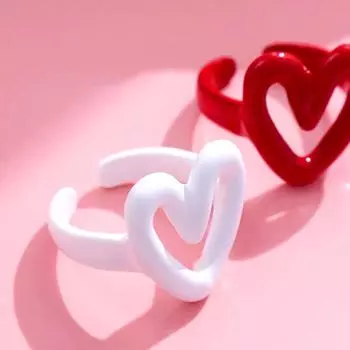 1 шт. Милое модное кольцо из смолы с сердечком в винтажном стиле, ювелирные изделия, аксессуары для женщин, кольцо белый
