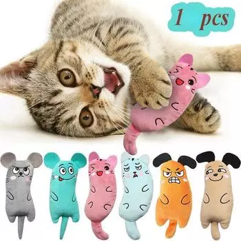 1 шт., милые игрушки для кошек, забавные интерактивные плюшевые игрушки для котят, жевательная скрипучая игрушка, аксессуары для домашних животных