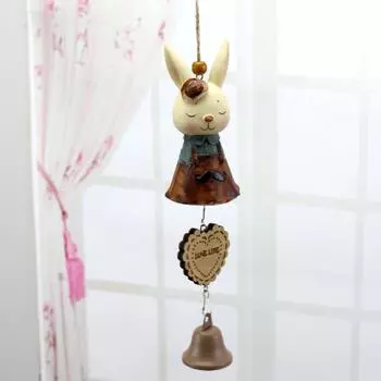 1 шт. Милые колокольчики в виде кролика, креативные украшения для дверей в виде кроликов, элегантные подвесные украшения ручной работы в виде животных