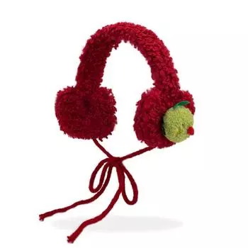1 шт. милые красные плюшевые наушники в форме яблока для женщин, осенние и зимние теплые наушники для защиты ушей, модные универсальные ремешки, повязка на голову