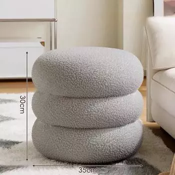 1 шт. Милые креативные имитация овечьей шерсти, забавные табуреты, круглый пуфик, современный табурет для макияжа, деревянная подставка для ног, для смены обуви