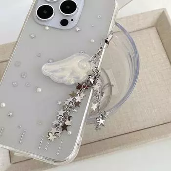 1 шт. Милые крылья ангела, цепочка со звездой, подвеска для мобильного телефона, брелок, Y2K, подвеска для рюкзака, украшение для сумки, подарок для девочки