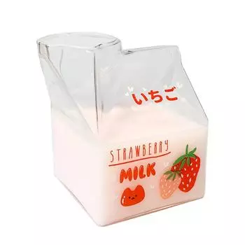 1 шт. милые квадратные чашки для завтрака Kawaii бутылка для молока картонная прозрачная винная емкость стекло