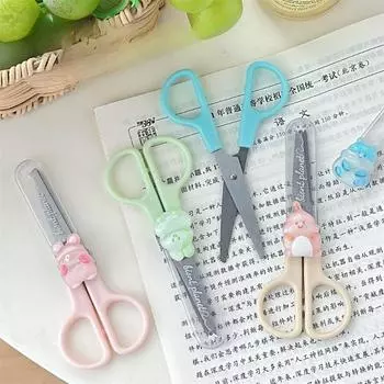 1 шт. милые мини-ножницы, канцелярские принадлежности для студентов, милые мультяшные животные, медведь, кролик, бумажные ножницы, канцелярские/студенческие принадлежности, ножницы