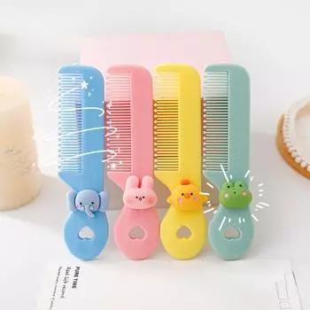 1 шт., милые мини-расчески для маленьких девочек и мальчиков, щетки для волос с рисунком животных и цветочным рисунком, детский инструмент, портативный для путешествий розовый