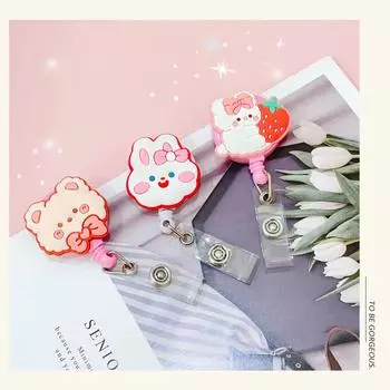 1 шт. Милые мультяшные животные, выдвижная катушка для значков медсестер, врачей, держатель для удостоверения личности студентов-медиков