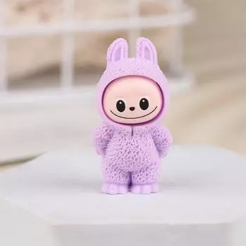 1 шт. Милые однотонные смоляные кабошоны Лабубу с плоской задней стороной для изготовления бижутерии своими руками, мультяшные аксессуары для рукоделия ручной работы фиолетовый