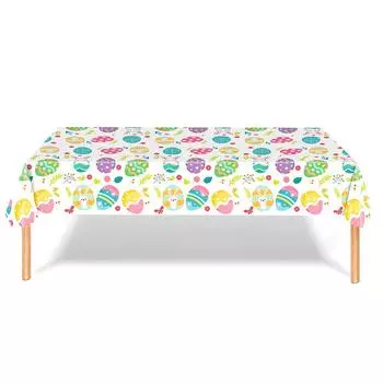 1 шт., милые пасхальные принадлежности для вечеринок, пластиковый декор стола 274 см*137 см, одноразовые скатерти с цветочным узором, кролик, яйцо