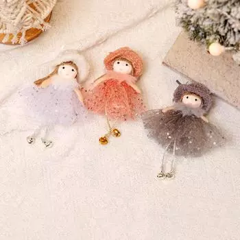 1 шт. милые подвесные украшения фатиновая юбка рождественская елка ангел девочка кукла кулон рождественские декоративные